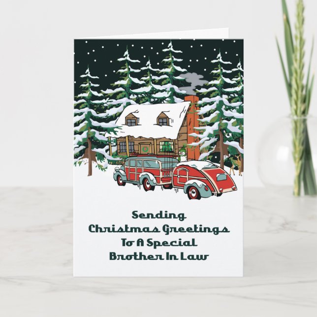Brother In Law Christmas Greetings Holiday Card (Front)