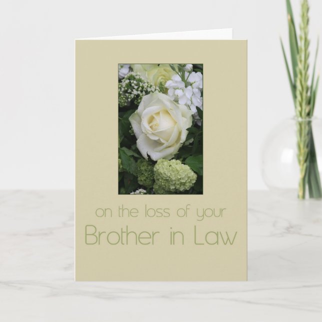 Brother in law loss Sympathy rose card (Front)