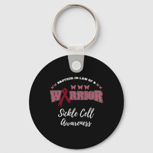 Brother In Law Of A Warrior Sickle Cell Awareness Key Ring