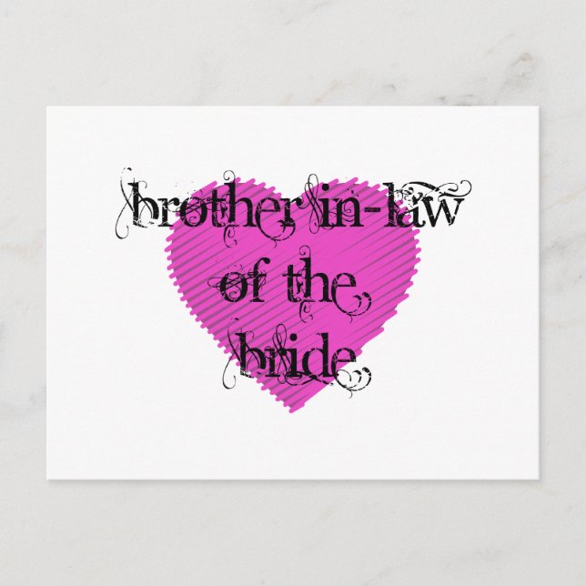 Brother In-Law of the Bride Postcard (Front)