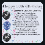 Brother in Law Poem 50th Birthday Square Sticker<br><div class="desc">A great gift for a brother in law on his 50th birthday</div>