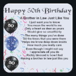 Brother in Law Poem 50th Birthday Square Sticker<br><div class="desc">A great gift for a brother in law on his 50th birthday</div>