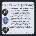 Brother in Law Poem 50th Birthday Square Sticker<br><div class="desc">A great gift for a brother in law on his 50th birthday</div>