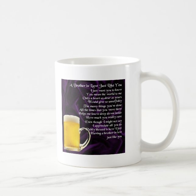 Brother in Law Poem - Beer Design Coffee Mug (Right)