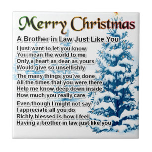 Brother in Law Poem - Christmas Design Tile
