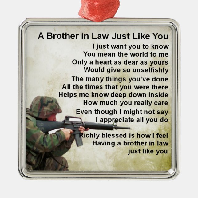 Brother in Law Poem - Soldier Design Metal Ornament (Front)