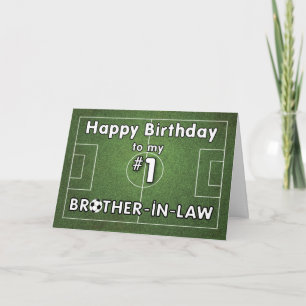 Brother-in-Law Soccer Birthday with Grass Field an Card