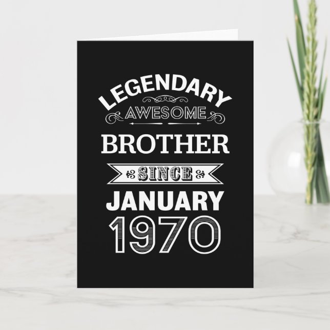Brother January 1970 50th Birthday Gift Card (Front)