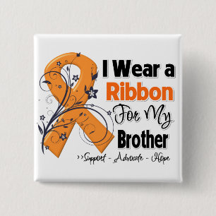 Brother - Leukaemia Ribbon 15 Cm Square Badge