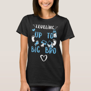 Brother Leveling Up To Big Bro Baby Boy Sayings T-Shirt