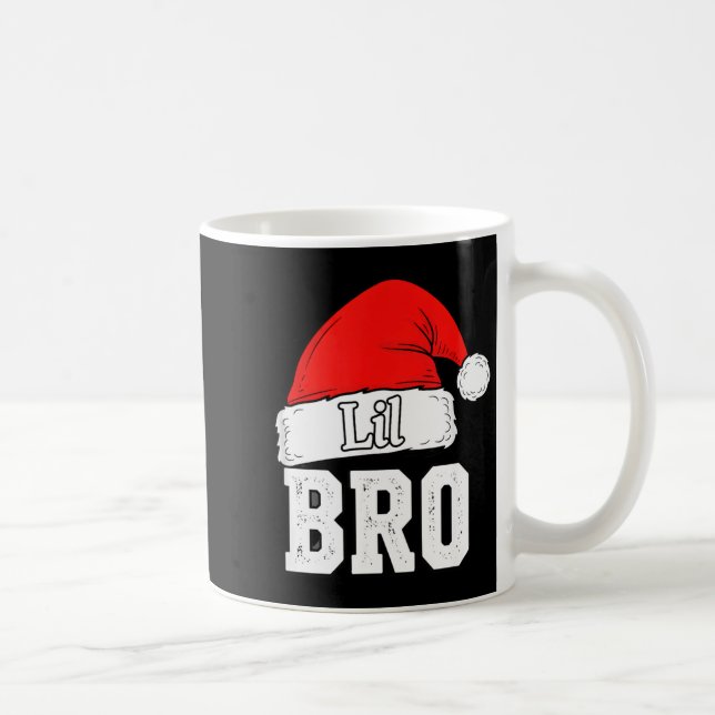Brother Lil Bro Santa Hat Christmas Little Brother Coffee Mug (Right)