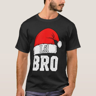 Brother Lil Bro Santa Hat Christmas Little Brother T-Shirt