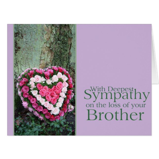 Brother loss Sympathy rose card (Front Horizontal)