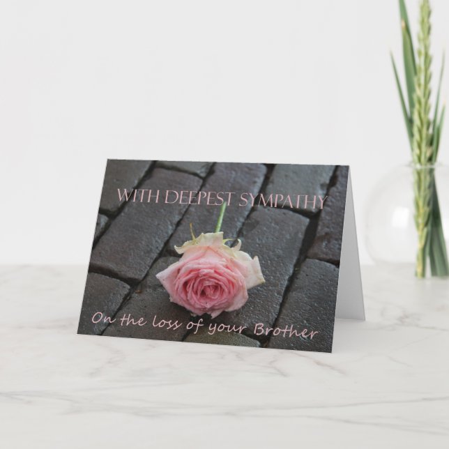Brother loss Sympathy rose card (Front)