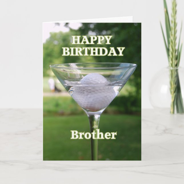 Brother Martini Golf Ball Birthday Card (Front)