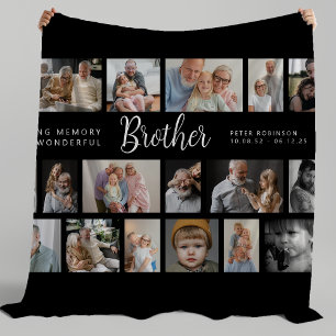 Brother Memorial 18 Photo Collage Fleece Blanket