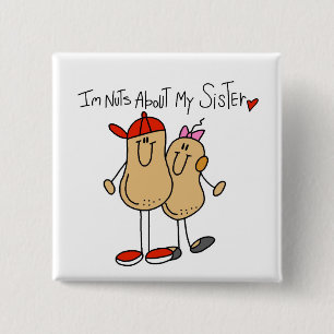 Brother-Nuts About My Sister 15 Cm Square Badge