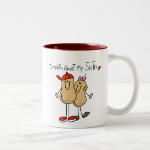 Brother-Nuts About My Sister Two-Tone Coffee Mug