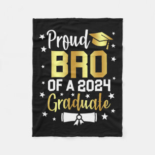 Brother Of 2024 Graduate Family Senior Graduation Fleece Blanket