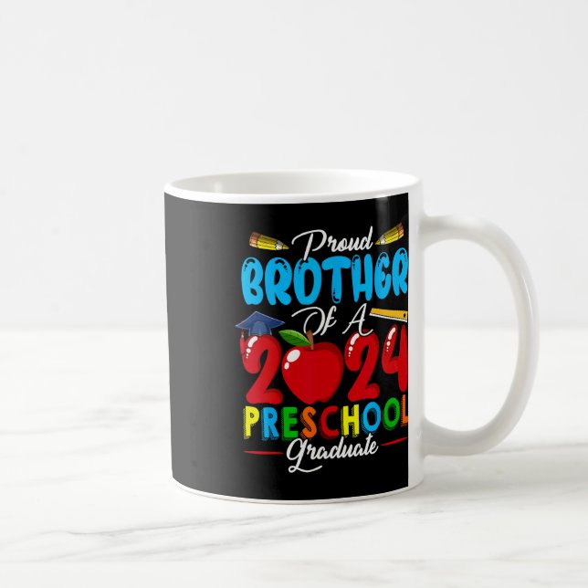 Brother Of A 2024 Preschool Graduate Family Kids L Coffee Mug (Right)