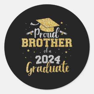 Brother Of A Cl Of 2024 Graduate Senior Graduation Classic Round Sticker