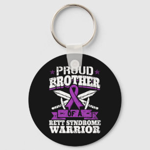 Brother Of A Rett Syndrome Warrior Rtt Awareness B Key Ring