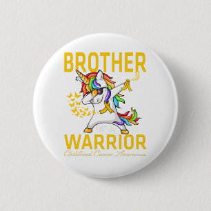 Brother Of A Warrior Childhood Cancer Awareness 6 Cm Round Badge