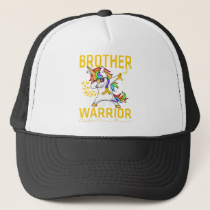 Brother Of A Warrior Childhood Cancer Awareness Trucker Hat