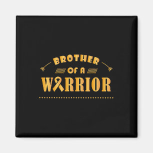 Brother of a Warrior Childhood Cancer Ribbon Aware Magnet