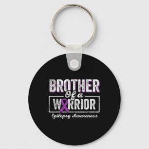 Brother Of A Warrior Epilepsy Brother Purple Ribbo Key Ring