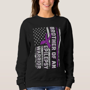 Brother of a Warrior Epilepsy Purple Ribbon Suppor Sweatshirt