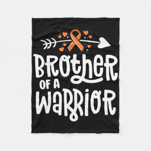 Brother Of A Warrior Gift Family Leukaemia Cancer Fleece Blanket