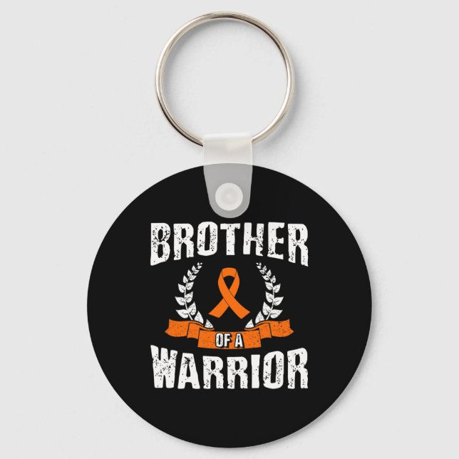Brother Of A Warrior Leukaemia Awareness  Key Ring (Front)