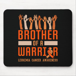 Brother Of A Warrior Leukaemia Awareness Ribbon Bl Mouse Pad