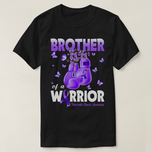 Brother Of A Warrior Pancreatic Cancer Awareness B T-Shirt (Design Front)