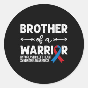 Brother Of A Warrior Syndrome Awareness  Classic Round Sticker