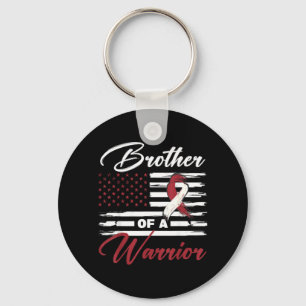 Brother Of A Warrior USA Flag Head And Neck Cancer Key Ring