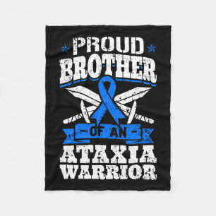 Brother Of An Ataxia Warrior Awareness Ribbon Dyst Fleece Blanket