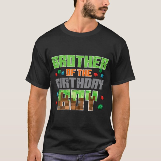 Brother Of Birthday Boy Xel Gamer Bday Party Boys  T-Shirt (Front)