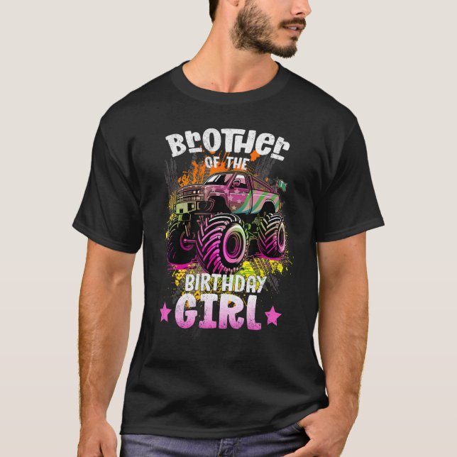 Brother Of Birthday Girl Birthday Of A Girl Monste T-Shirt (Front)