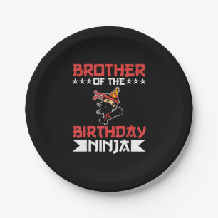Brother Of Birthday Ninja Fight Taekwondo Gift Paper Plate