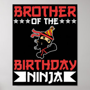 Brother Of Birthday Ninja Fight Taekwondo Gift Poster
