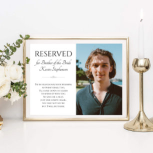 Brother of  Bride In Heaven Photo Memorial Wedding Poster