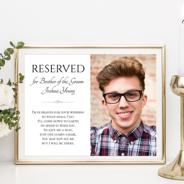 Brother of Groom In Heaven Photo Memorial Wedding Poster (Creator Uploaded)