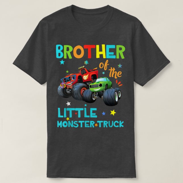 Brother Of Monster Truck Birthday Family Shirts Ma (Design Front)