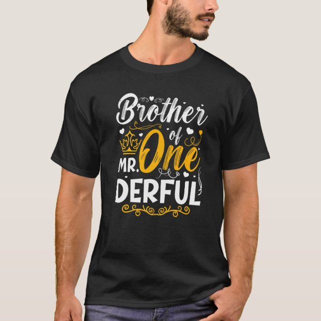 Brother Of Mr One Derful Party Matching Family 1st T-Shirt (Front)
