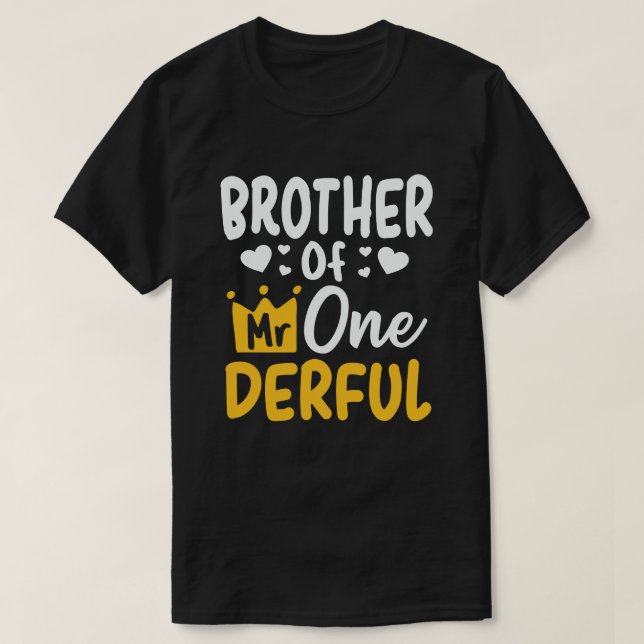 Brother of Mr Onederful 1st Birthday Party Matchin T-Shirt (Design Front)