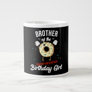 Brother Of Quarantined Birthday Girl Funny Doughnu Large Coffee Mug