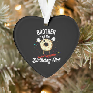 Brother Of Quarantined Birthday Girl Funny Doughnu Ornament