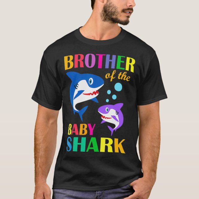 Brother Of The Baby Birthday Shark Brother Shark C T-Shirt (Front)
